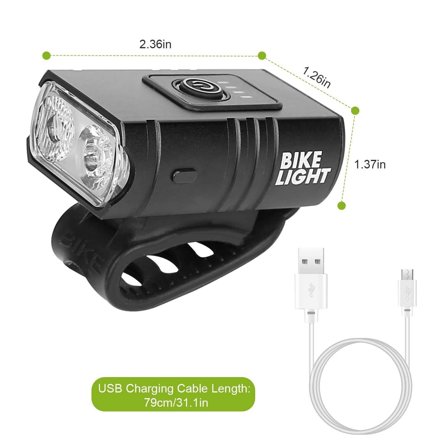 1000LM Bike Front Light Rechargeable Handlebar Head Light with 6 Lighting Modes DailySale