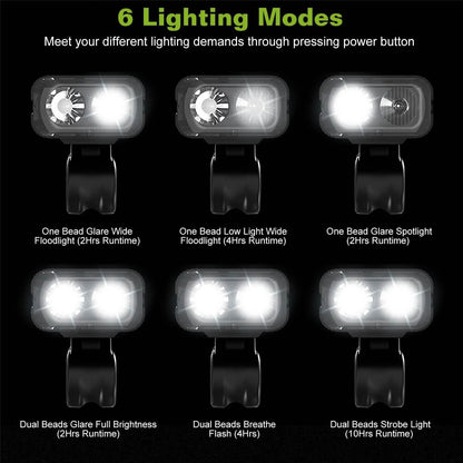 1000LM Bike Front Light Rechargeable Handlebar Head Light with 6 Lighting Modes DailySale