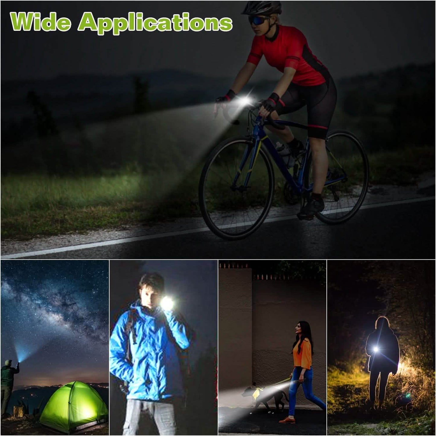 1000LM Bike Front Light Rechargeable Handlebar Head Light with 6 Lighting Modes DailySale