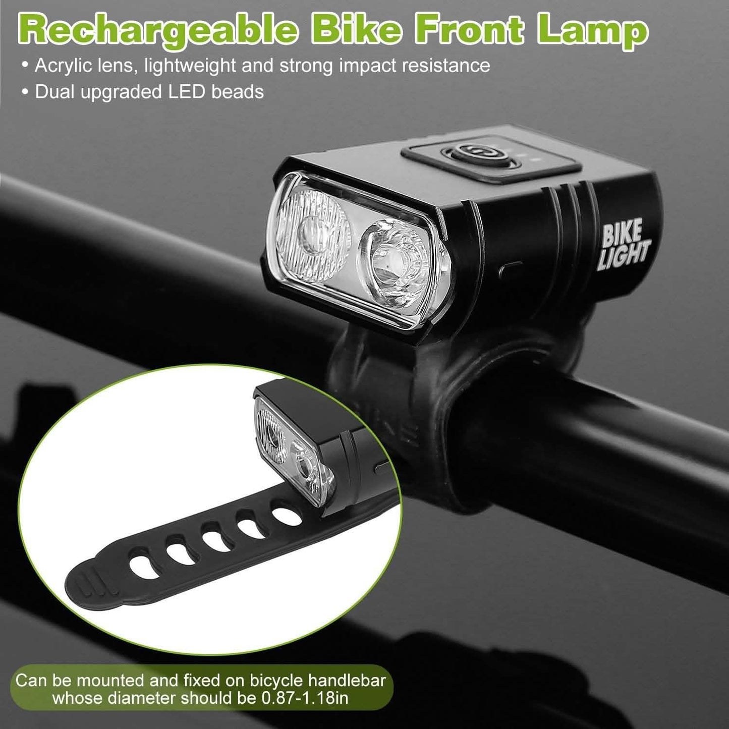 1000LM Bike Front Light Rechargeable Handlebar Head Light with 6 Lighting Modes DailySale