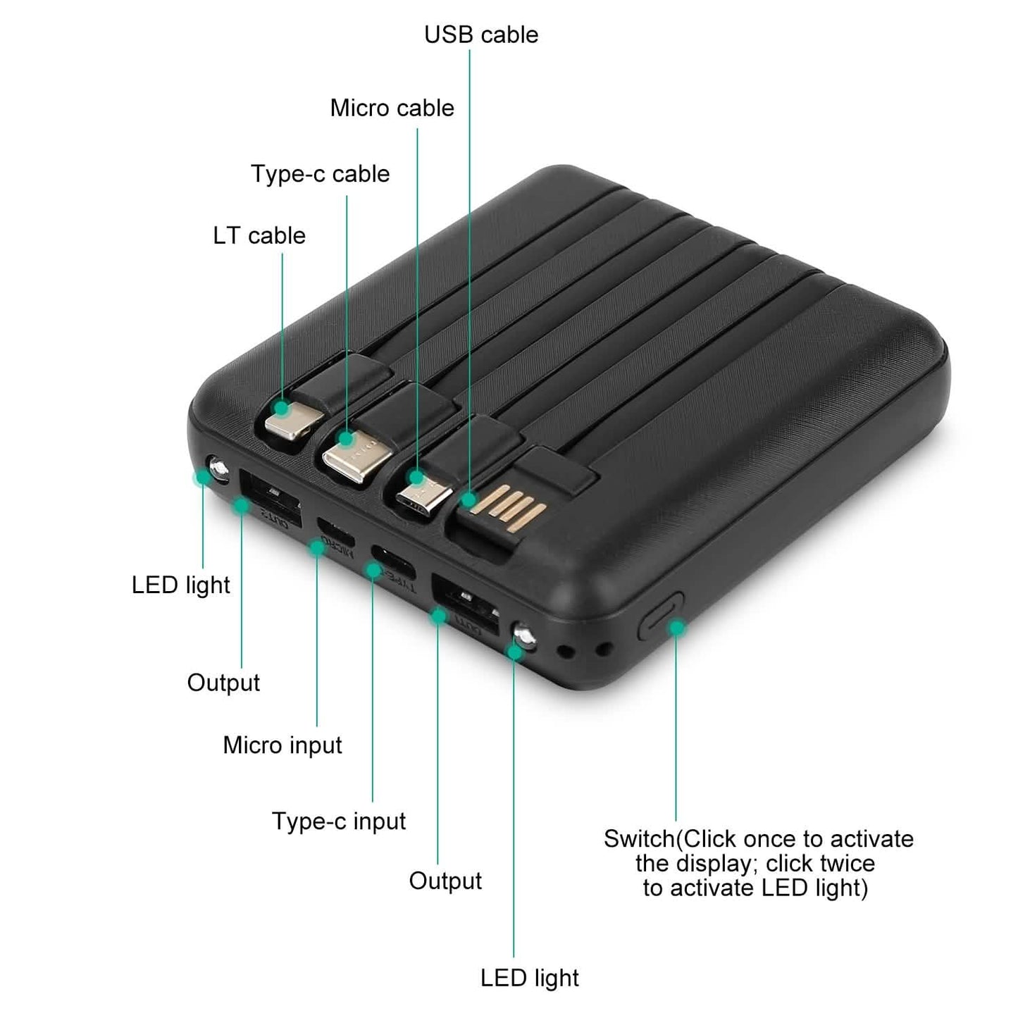 1000mAh Portable Charger Power Bank DailySale