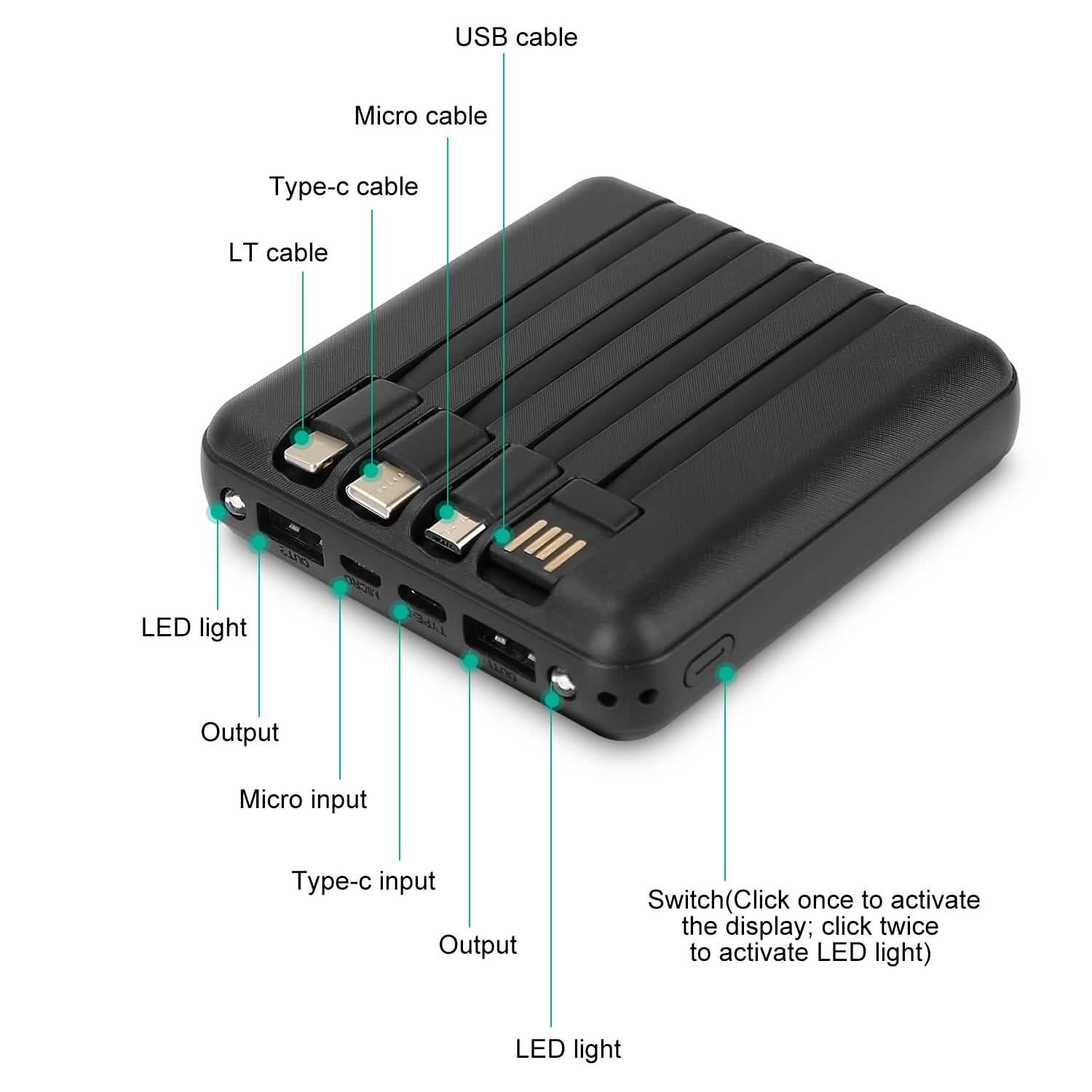 1000mAh Portable Charger Power Bank DailySale