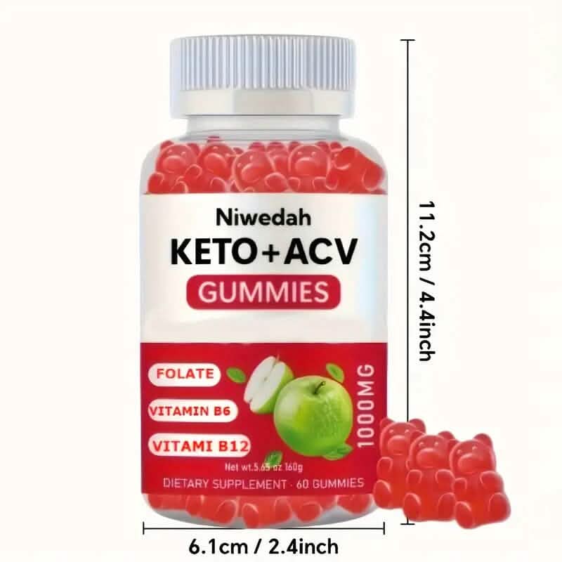 1000mg Keto+ACV Niwedah Apple Cider Vinegar Gummies DailySale