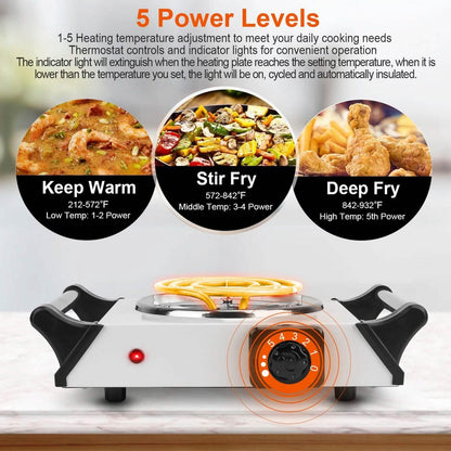 1000W Electric Burner Portable Coil Heating Hot Plate Stove Countertop DailySale