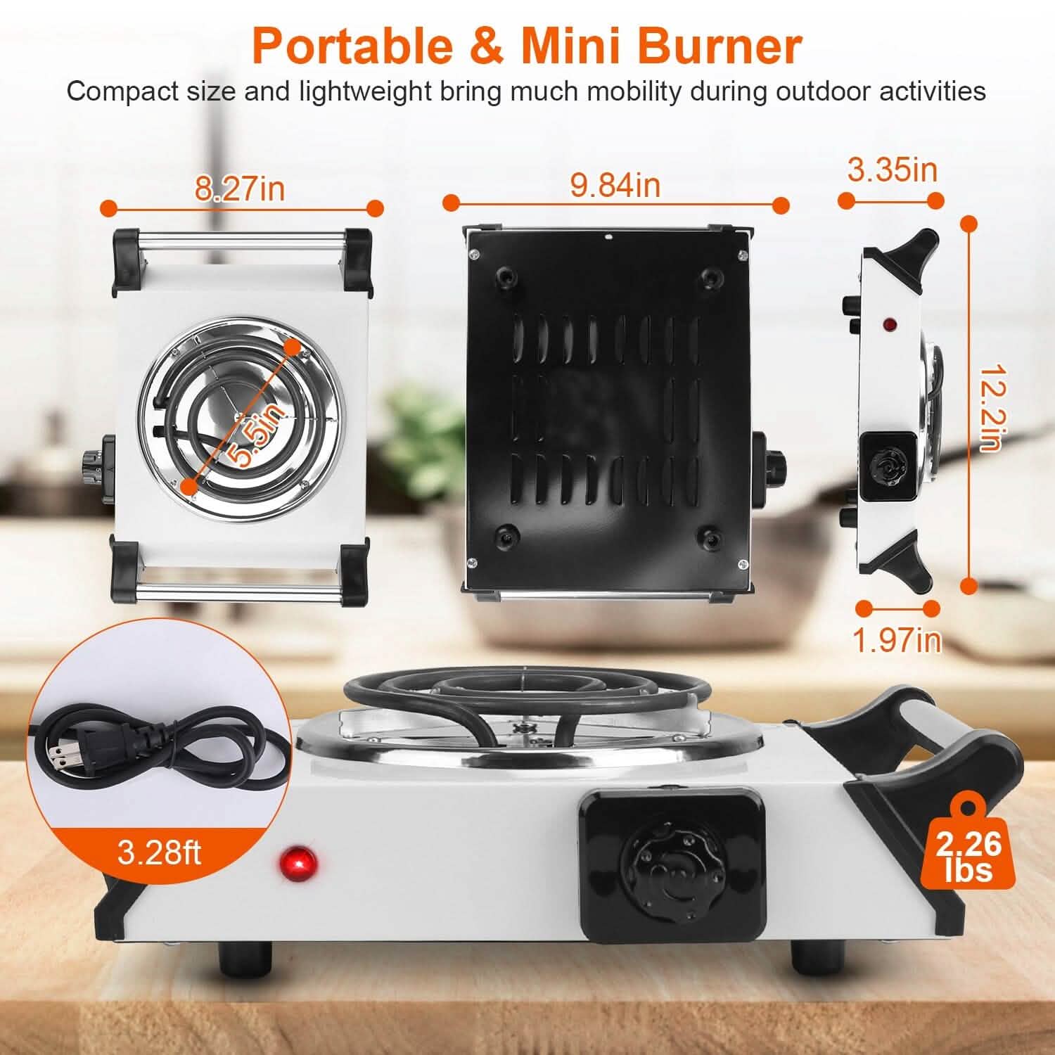 1000W Electric Burner Portable Coil Heating Hot Plate Stove Countertop DailySale