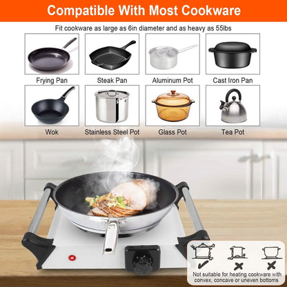 1000W Electric Burner Portable Coil Heating Hot Plate Stove Countertop DailySale