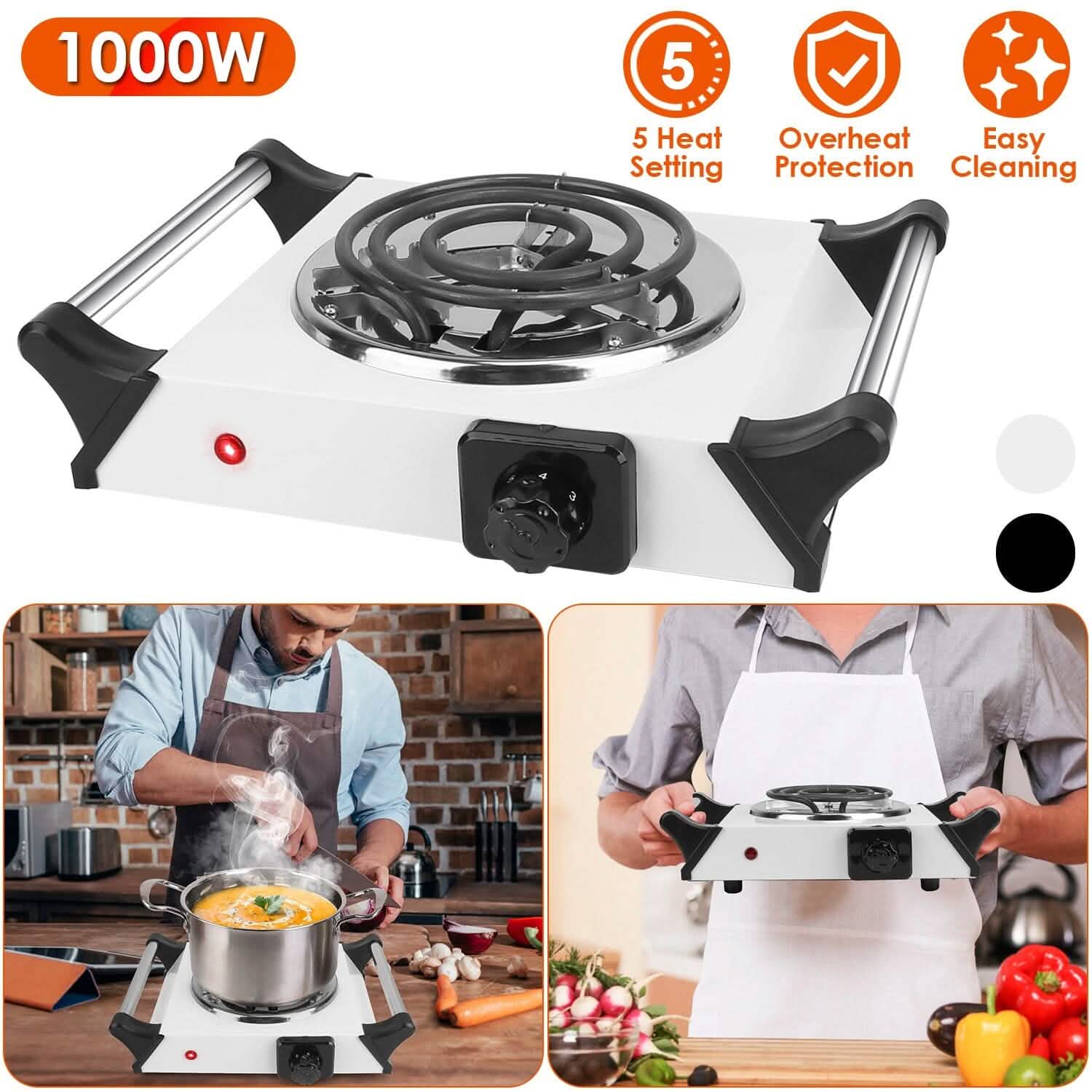 1000W Electric Burner Portable Coil Heating Hot Plate Stove Countertop DailySale