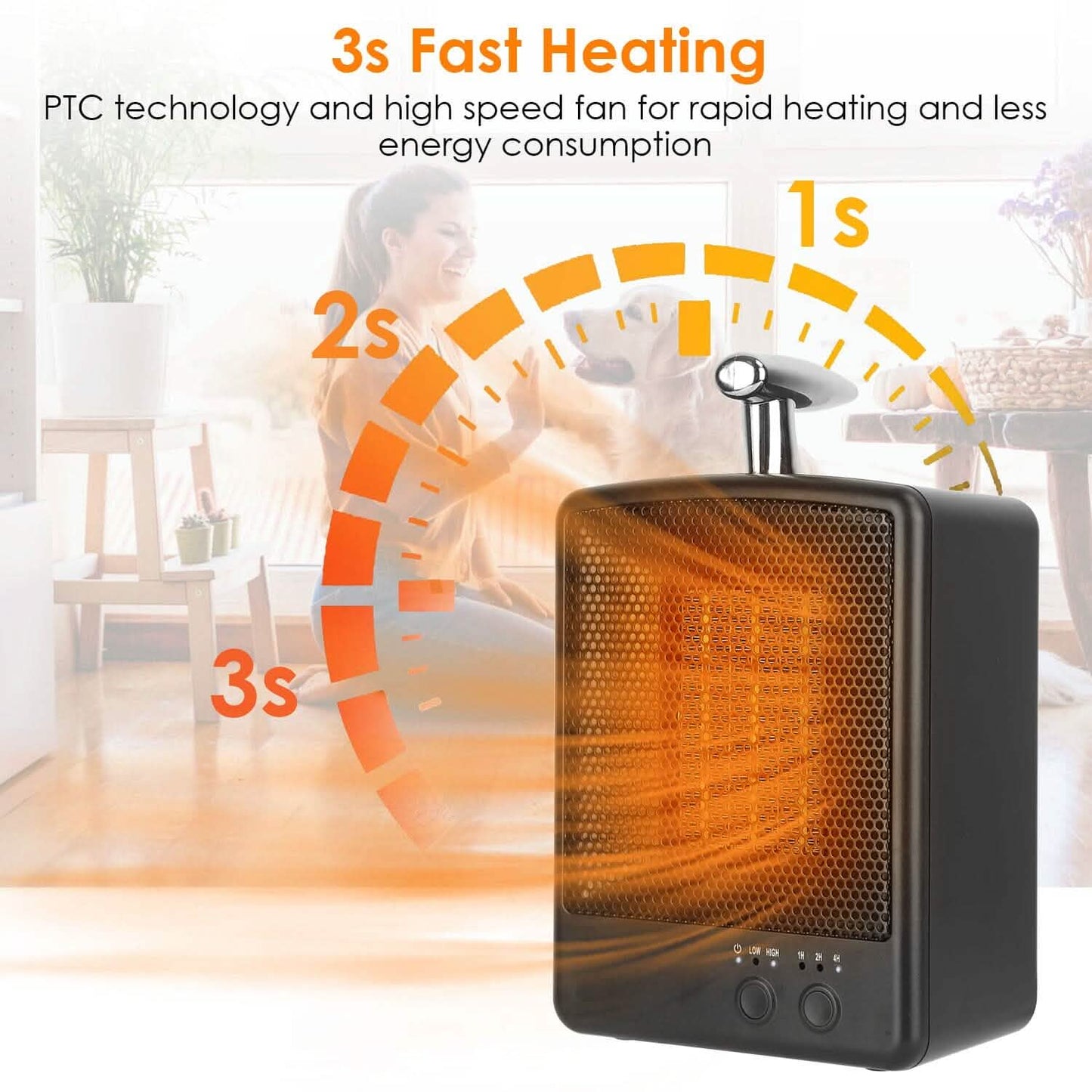 1000W Portable Electric Space Heater DailySale