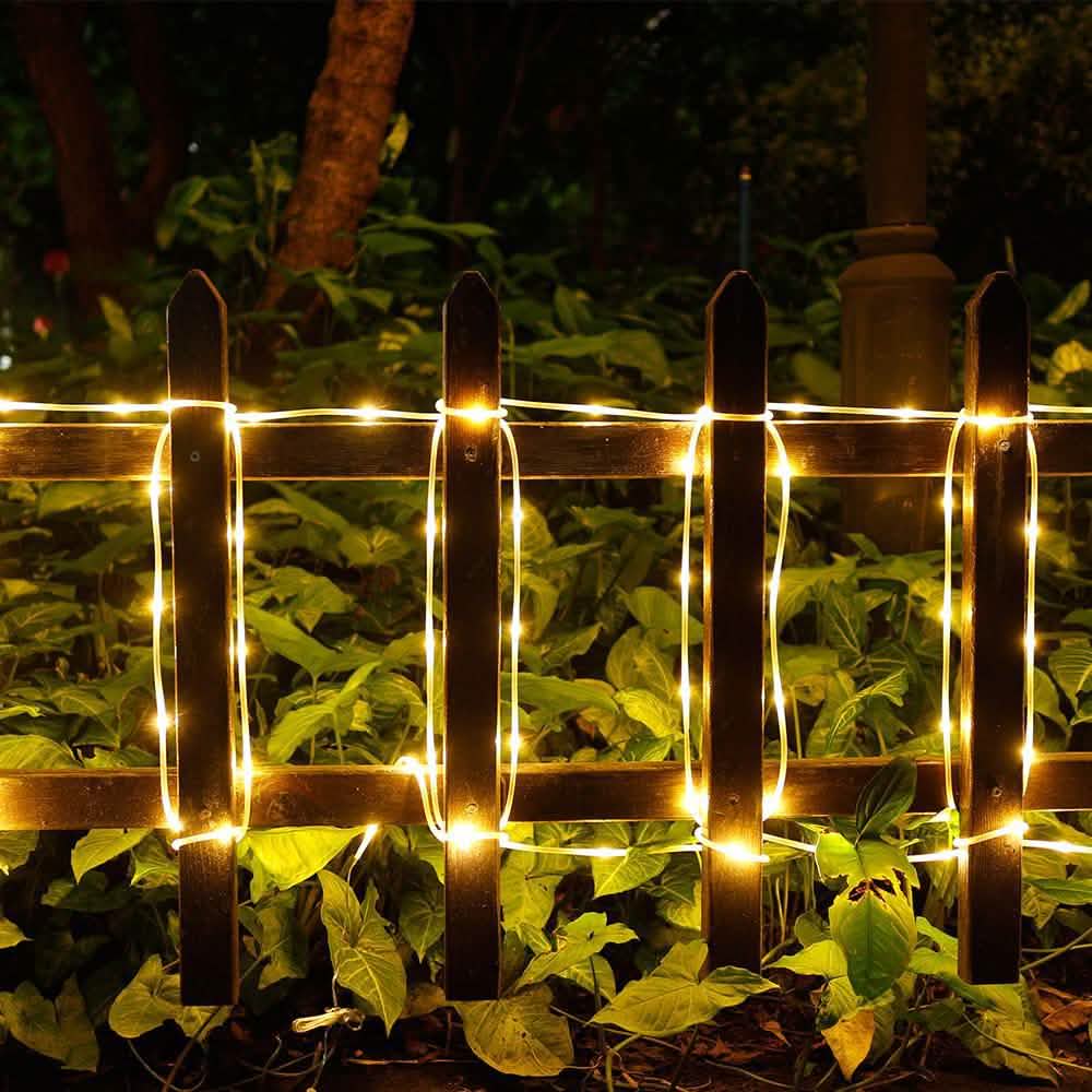 100 LED Solar Power Fairy String Rope Light - Warm White DailySale