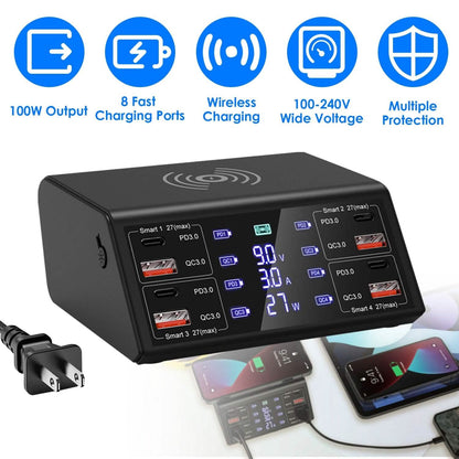100W USB Charging Station 8-Port Charging Hub DailySale