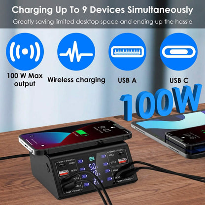 100W USB Charging Station 8-Port Charging Hub DailySale
