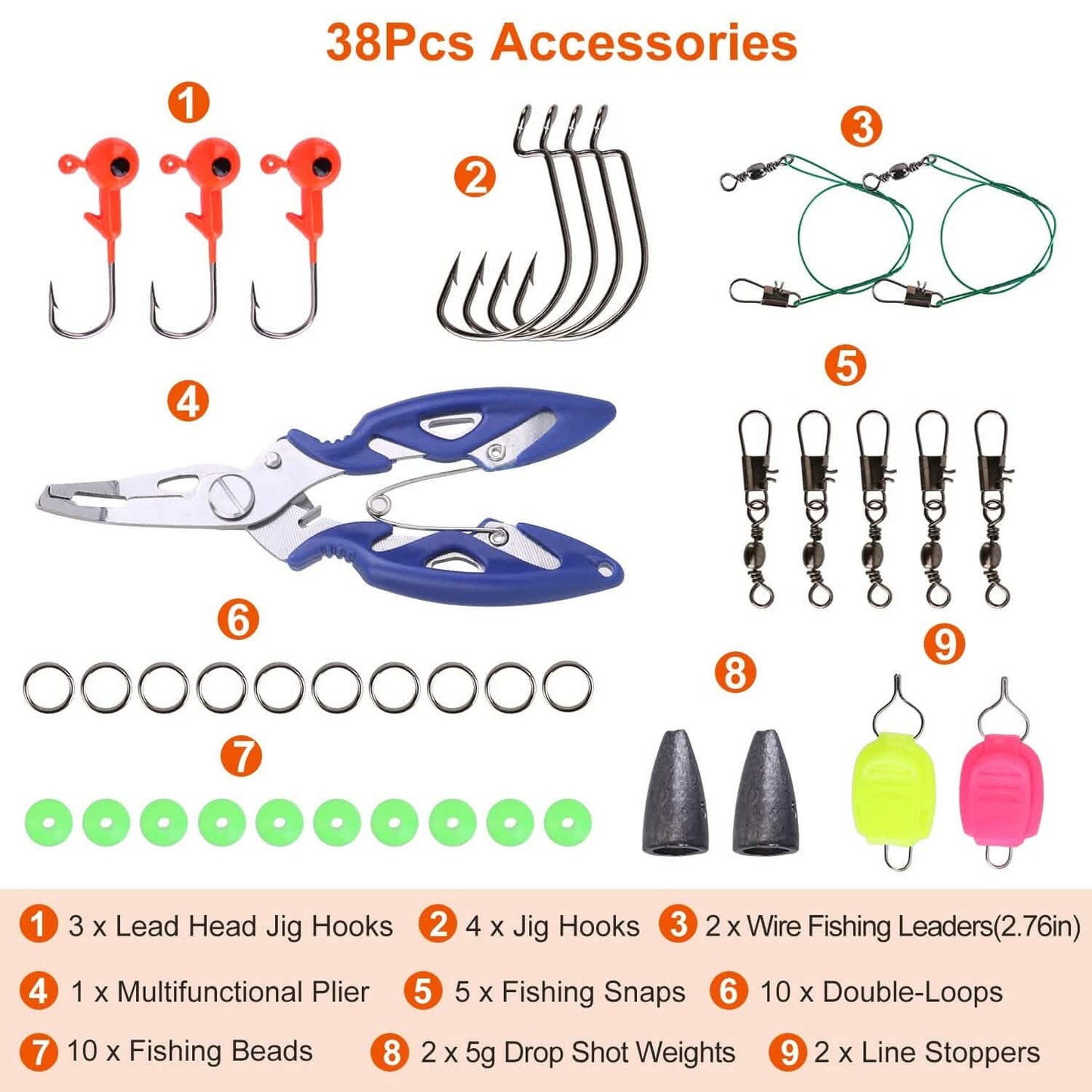 101-Pieces: Fishing Lure Kit Soft Plastic Fishing Baits Set with Soft Worms Crankbaits Box DailySale