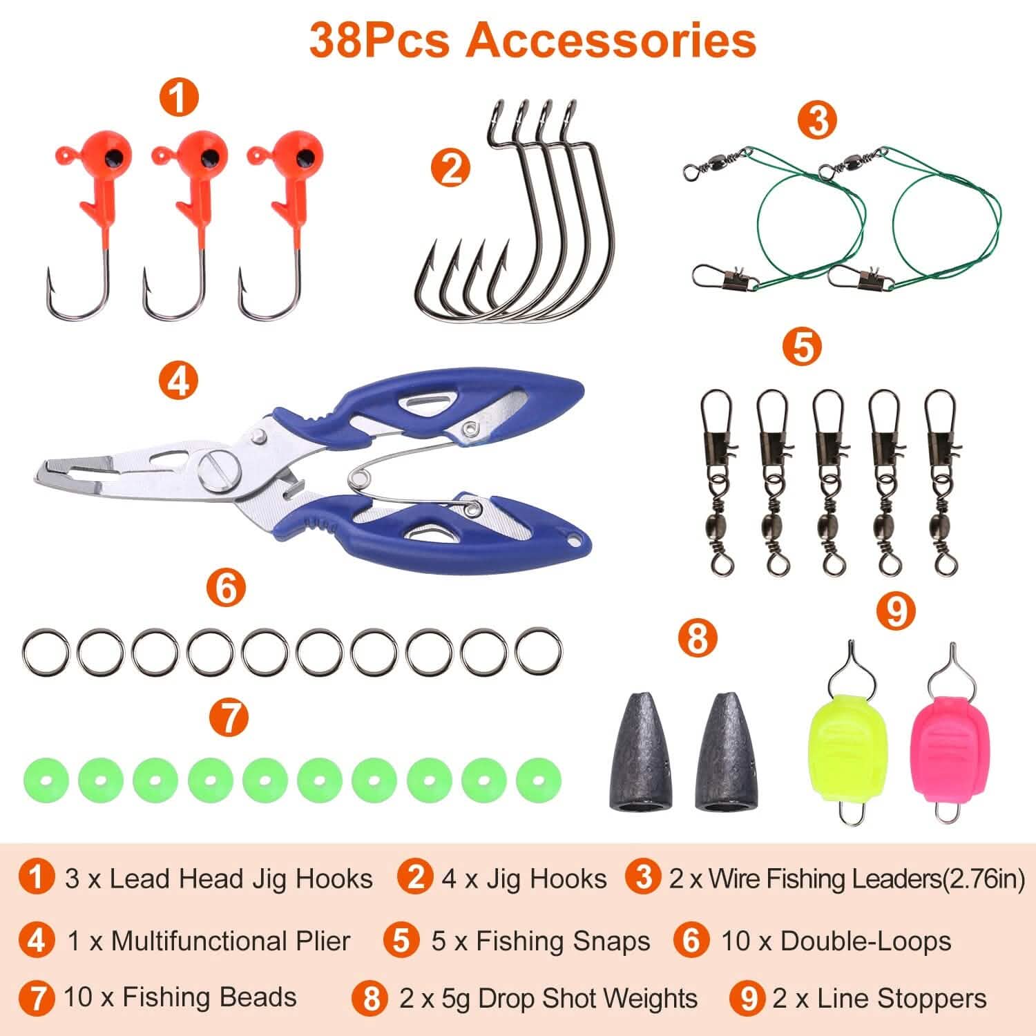101-Pieces: Fishing Lure Kit Soft Plastic Fishing Baits Set with Soft Worms Crankbaits Box DailySale