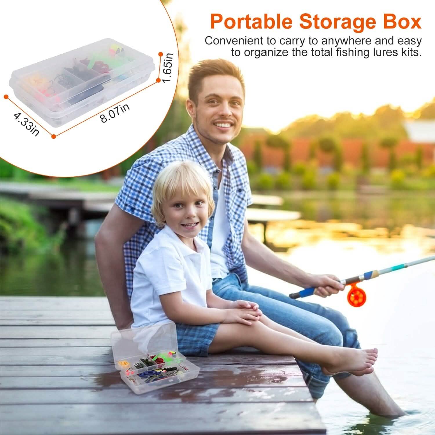 101-Pieces: Fishing Lure Kit Soft Plastic Fishing Baits Set with Soft Worms Crankbaits Box DailySale