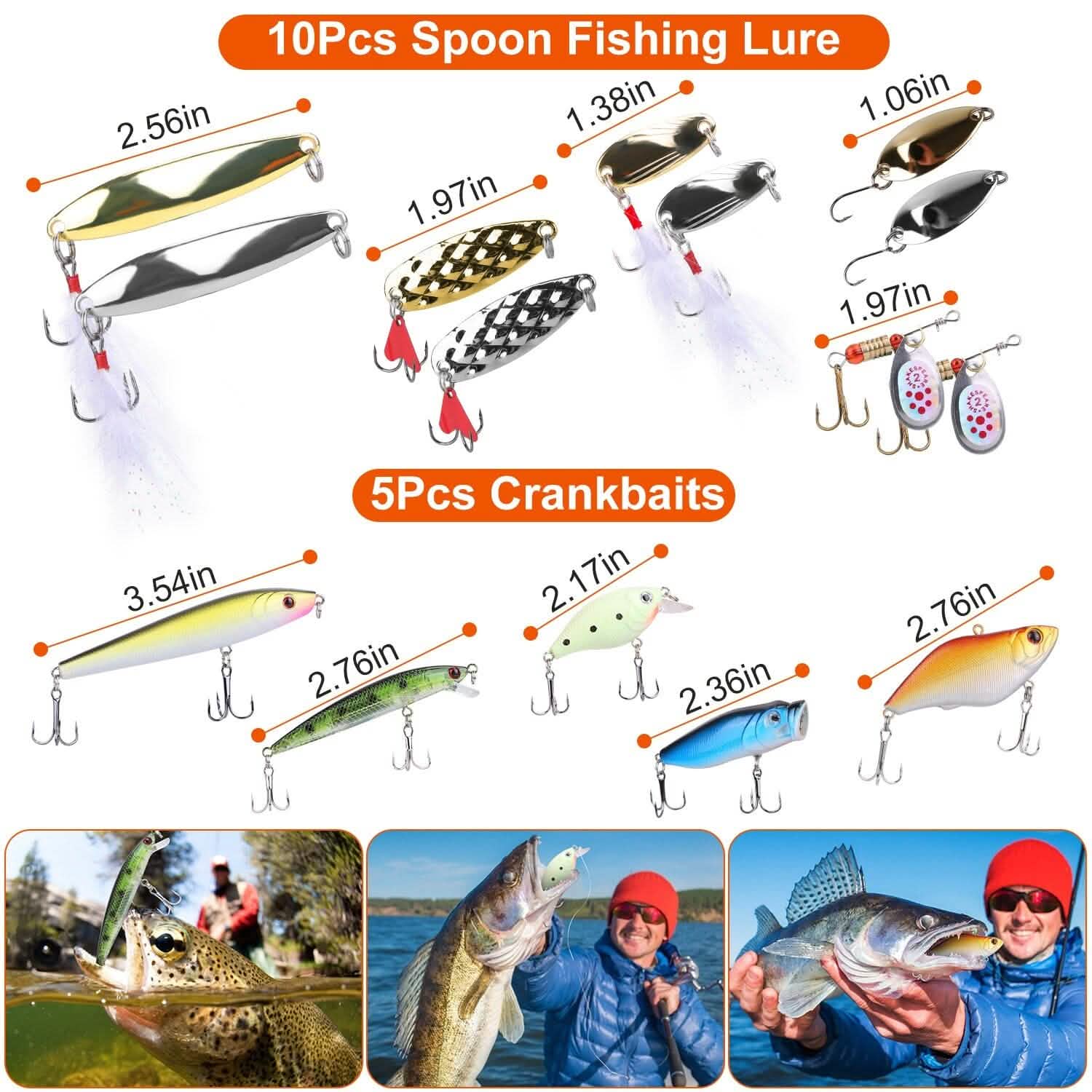 101-Pieces: Fishing Lure Kit Soft Plastic Fishing Baits Set with Soft Worms Crankbaits Box DailySale