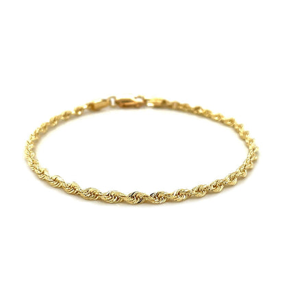 2.75mm 10k Yellow Gold Solid Diamond Cut Rope Bracelet Bids.com