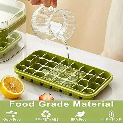 101oz. Ice Cube Tray Set - 64 Pcs Silicone Ice Cube Tray With Lid & Bin DailySale