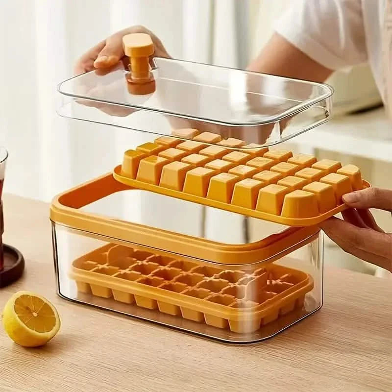 101oz. Ice Cube Tray Set - 64 Pcs Silicone Ice Cube Tray With Lid & Bin DailySale