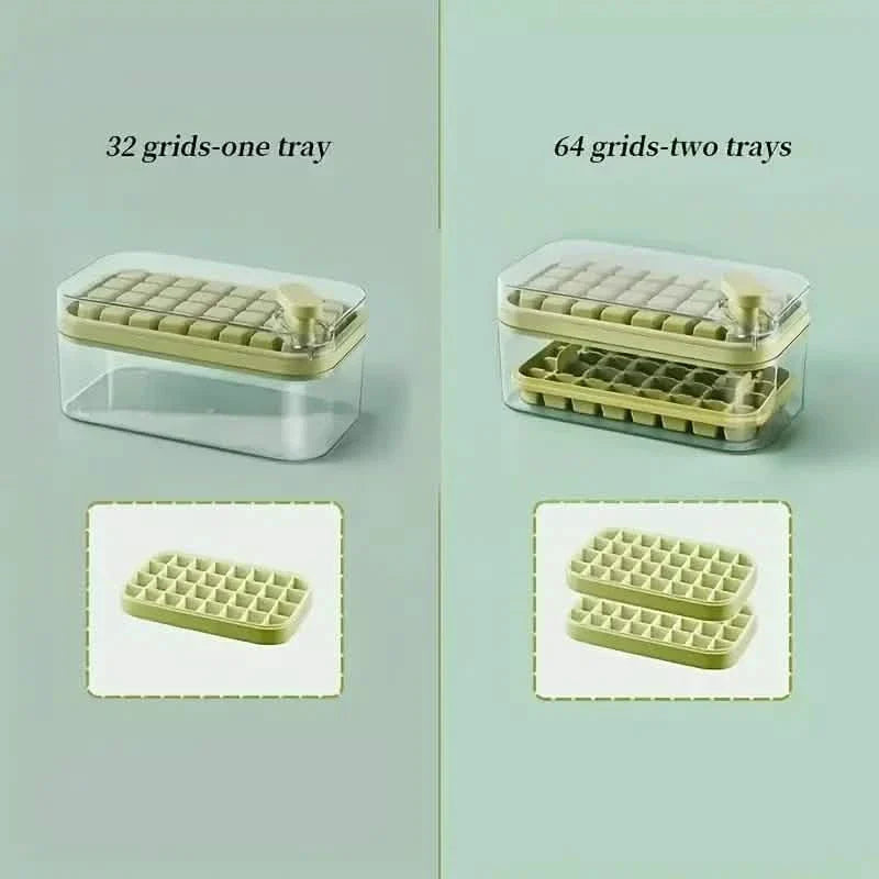 101oz. Ice Cube Tray Set - 64 Pcs Silicone Ice Cube Tray With Lid & Bin DailySale