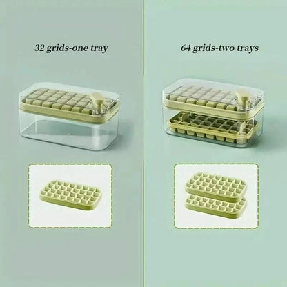101oz. Ice Cube Tray Set - 64 Pcs Silicone Ice Cube Tray With Lid & Bin DailySale