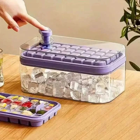 101oz. Ice Cube Tray Set - 64 Pcs Silicone Ice Cube Tray With Lid & Bin DailySale