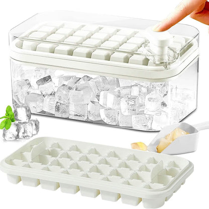 101oz. Ice Cube Tray Set - 64 Pcs Silicone Ice Cube Tray With Lid & Bin DailySale