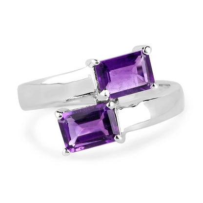 1.90 Carat Genuine Amethyst .925 Sterling Silver Ring Bids.com
