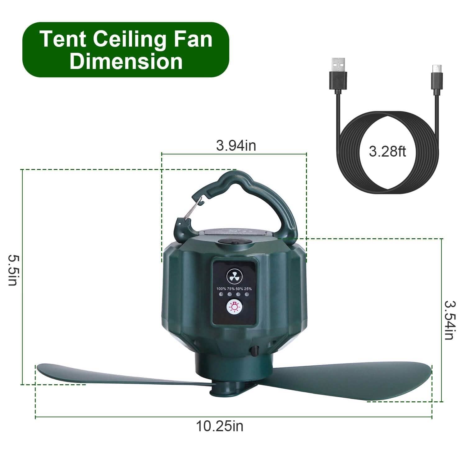 10400mAh USB Battery Powered Hanging Tent Lantern Fan Power Bank DailySale