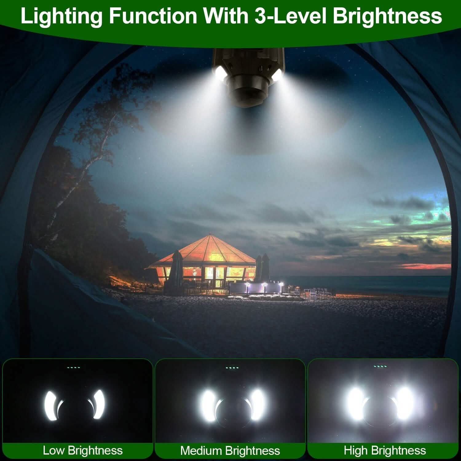 10400mAh USB Battery Powered Hanging Tent Lantern Fan Power Bank DailySale