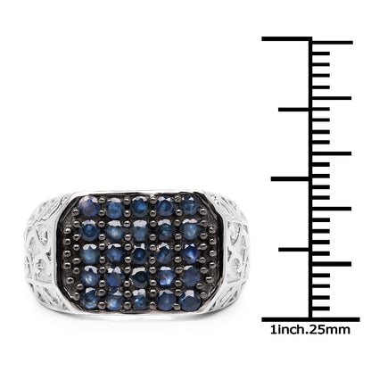 1.13 Carat Genuine Blue Sapphire .925 Sterling Silver Ring Bids.com