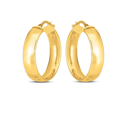 14k Yellow Gold Wedding Band Hoops (6x25mm) Bids.com