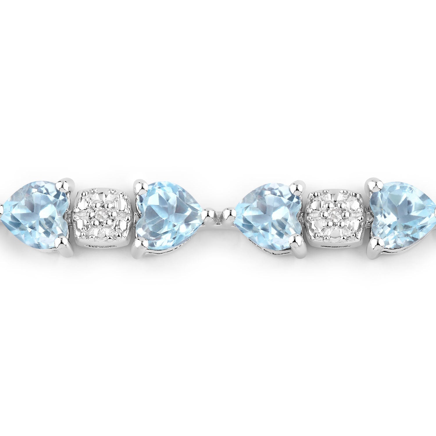 11.10 Carat Genuine Blue Topaz and White Diamond .925 Sterling Silver Bracelet Bids.com
