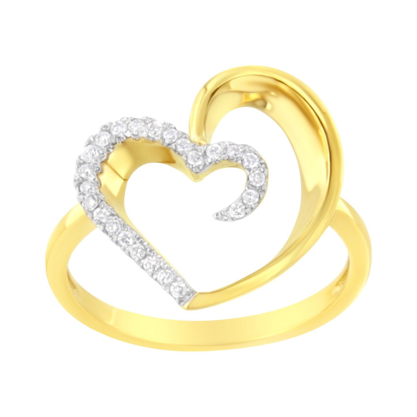 14KT Yellow Gold 1/10 ctw. Diamond Heart Shape Ring (K-L, I1-I2) - Size 7 Bids.com