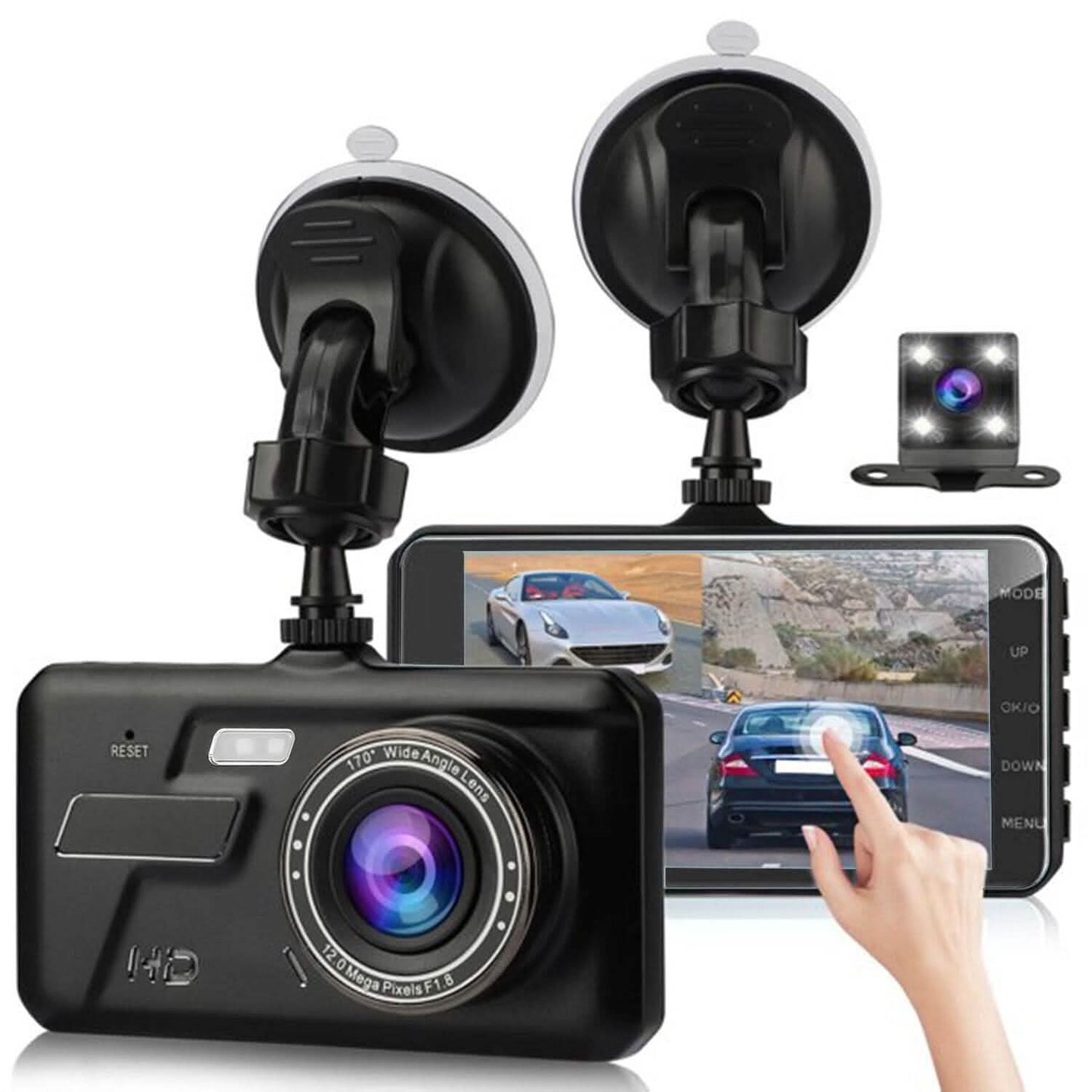 1080P 4-Inch Touch Screen Dual Dash Cam DailySale