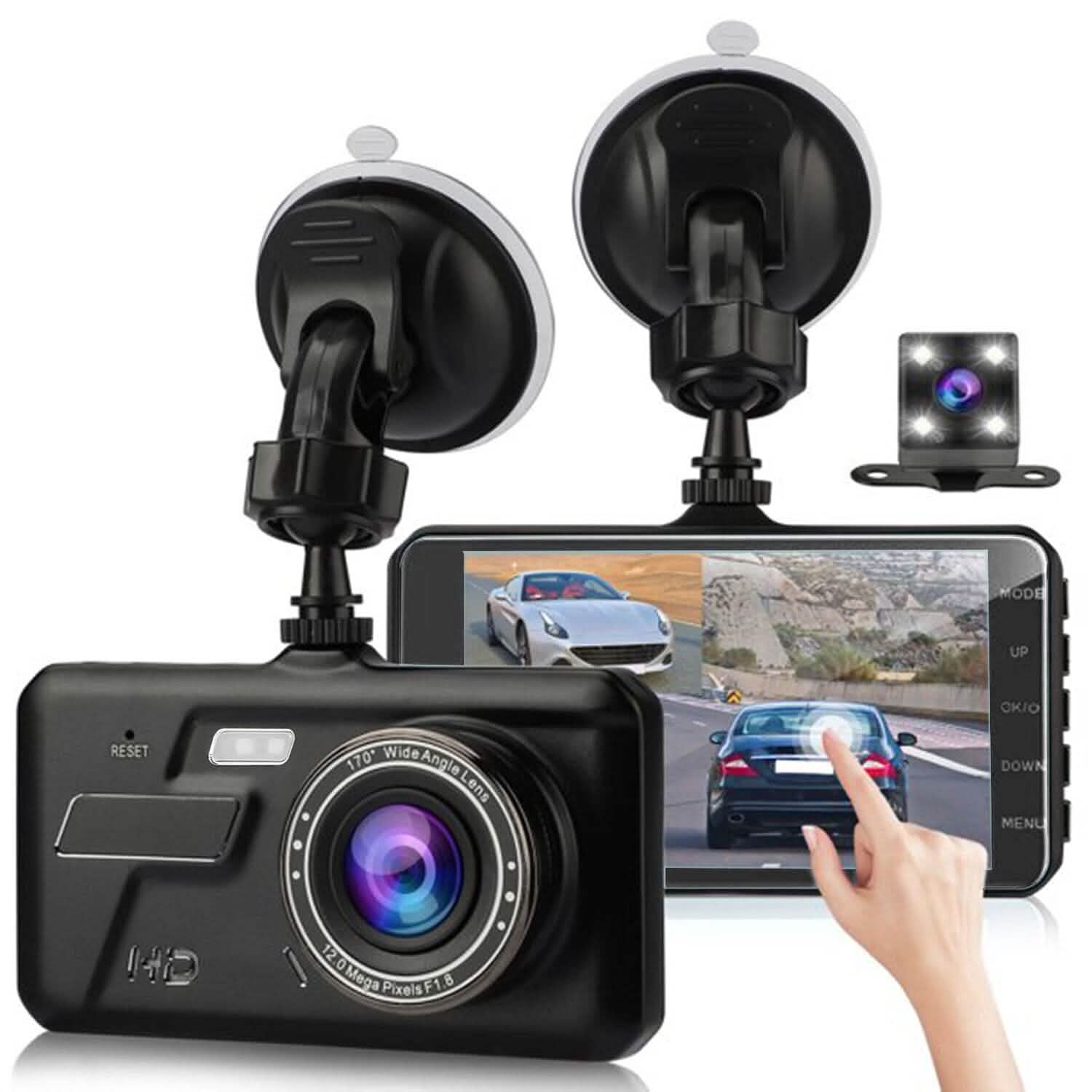 1080P 4-Inch Touch Screen Dual Dash Cam DailySale
