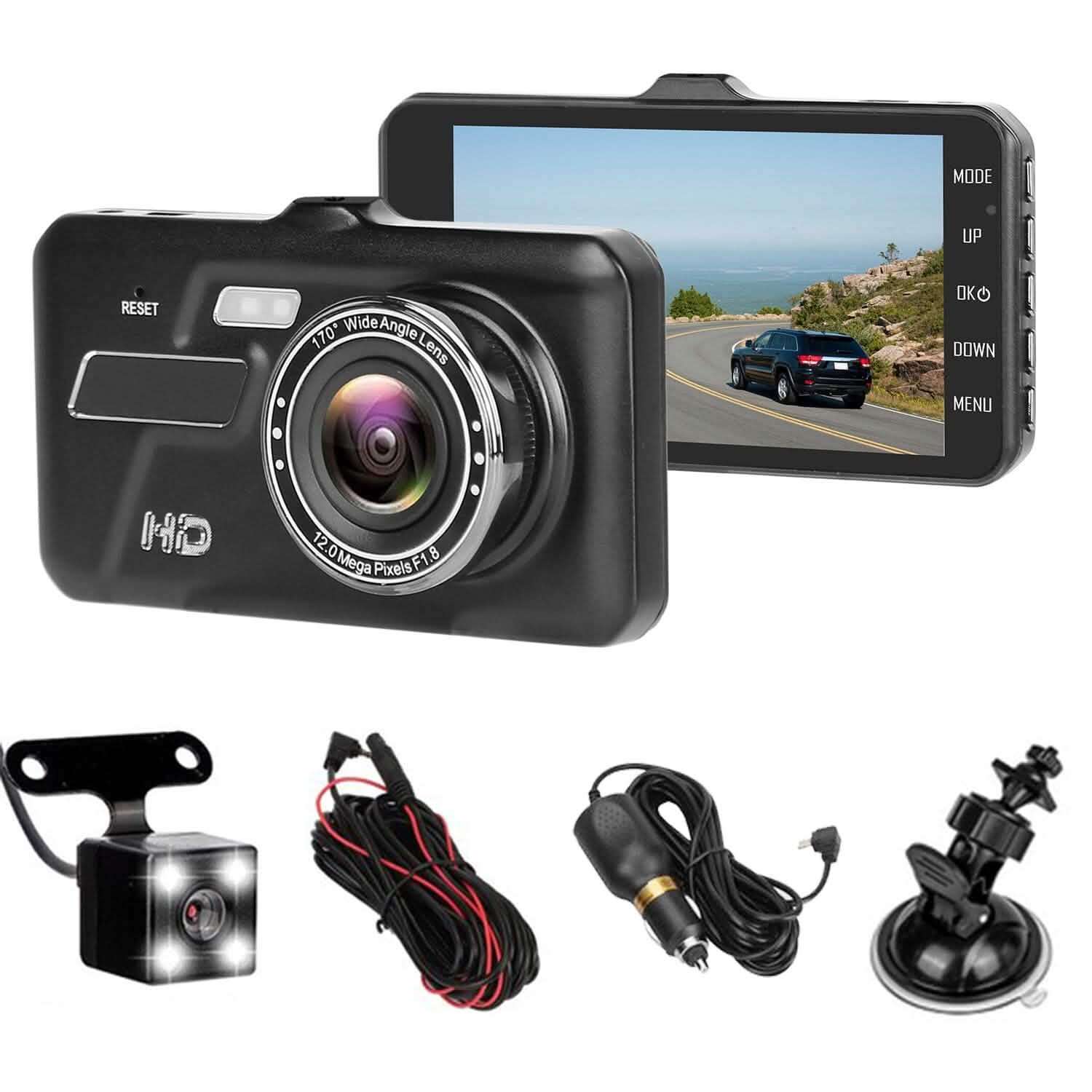 1080P 4-Inch Touch Screen Dual Dash Cam DailySale