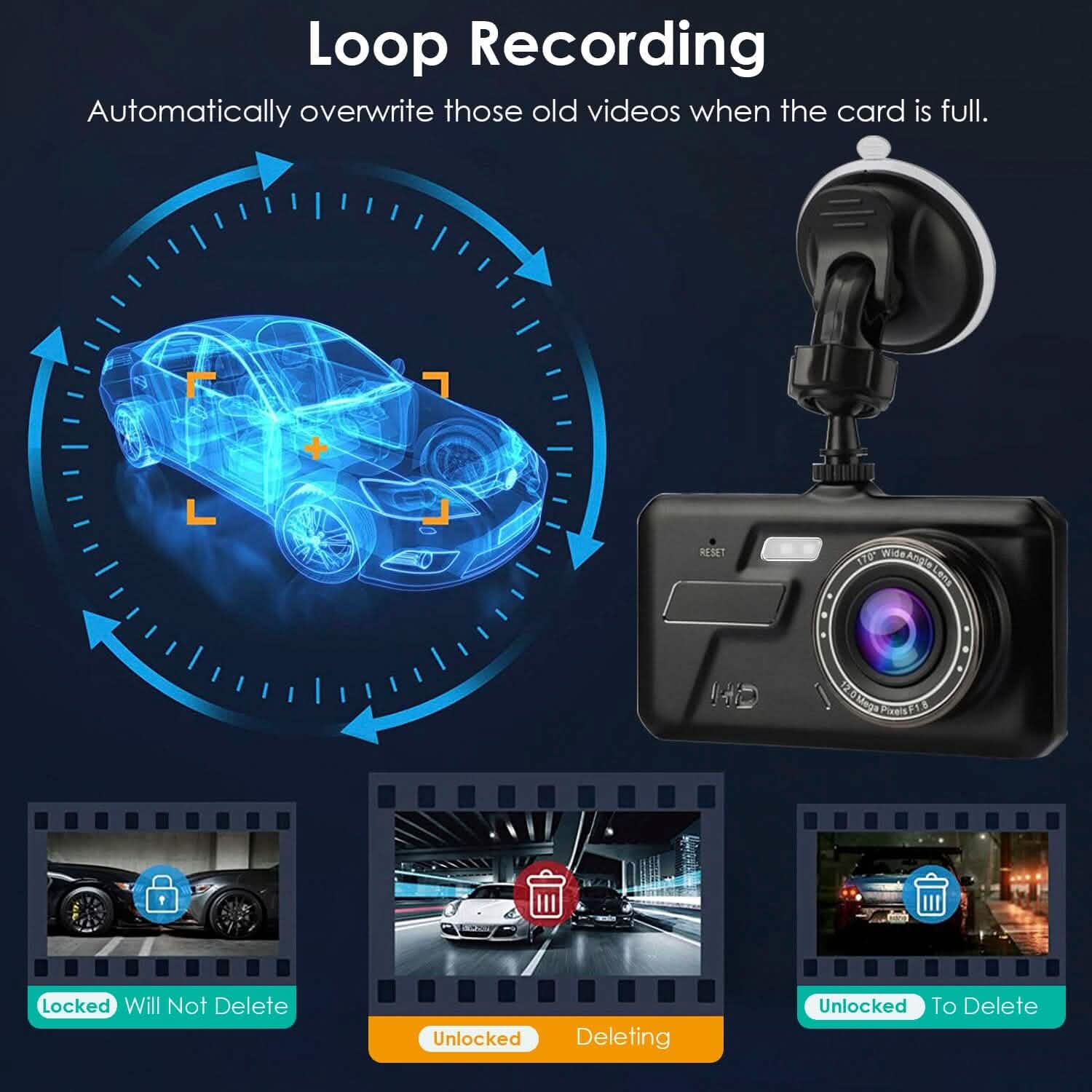 1080P 4-Inch Touch Screen Dual Dash Cam DailySale