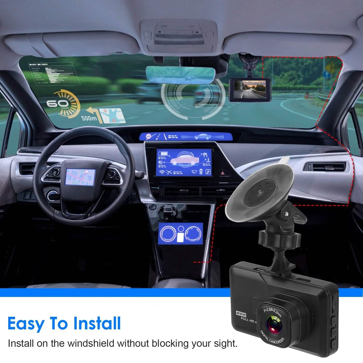 1080P Car DVR 3" Camera Dash Cam with 100° Angle Loop Recording Motion Detection DailySale