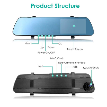 1080P Car DVR 4.3inches Dash Cam with 140° Angle Loop Recording DailySale