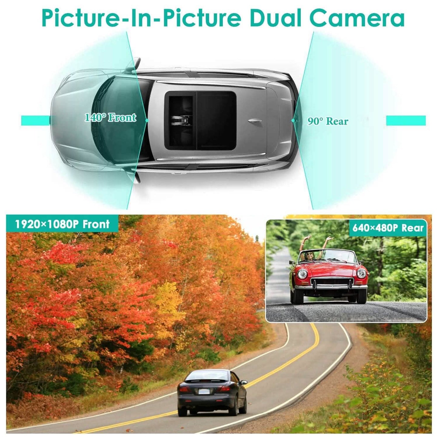 1080P Car DVR 4.3inches Dash Cam with 140° Angle Loop Recording DailySale