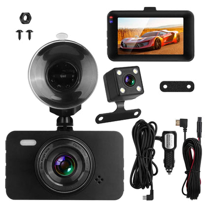 1080P Dual Dash Cam 3" Screen with Front and Rear Camera G-Sensor Motion Night Vision Loop Recording DailySale