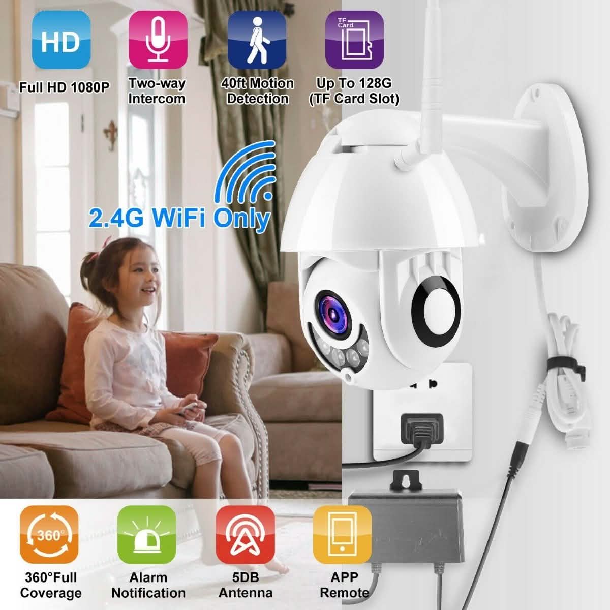 1080P FHD WiFi IP Camera Two-Way DailySale
