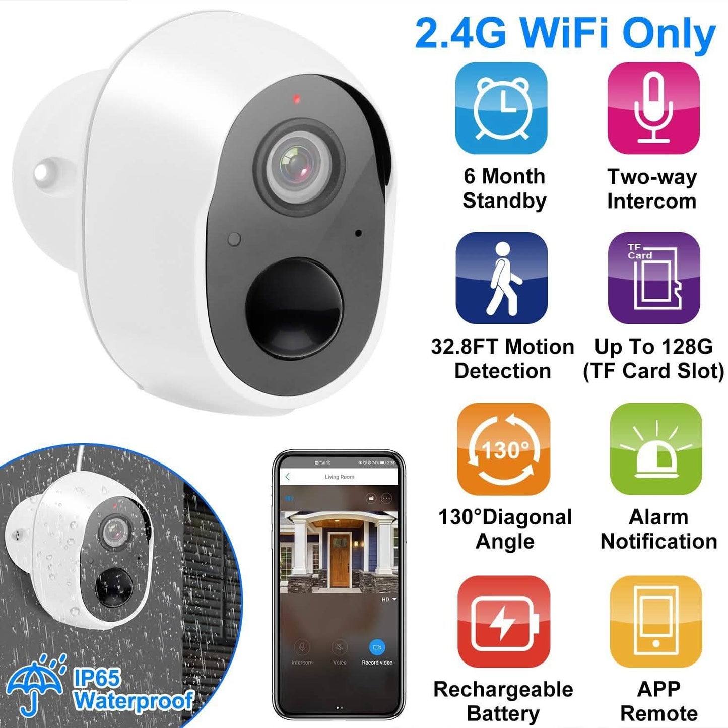 1080P FHD WiFi IP Two-Way Audio Security Surveillance Camera DailySale