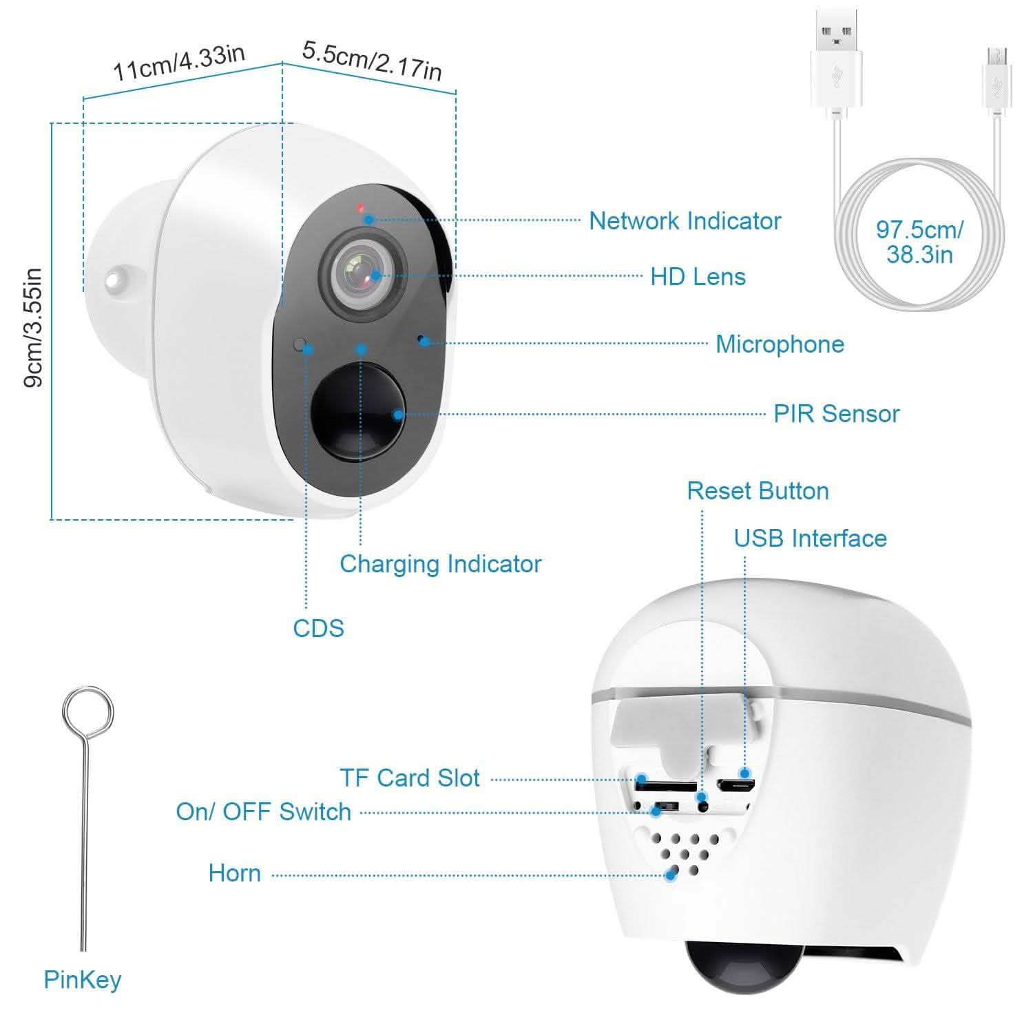 1080P FHD WiFi IP Two-Way Audio Security Surveillance Camera DailySale