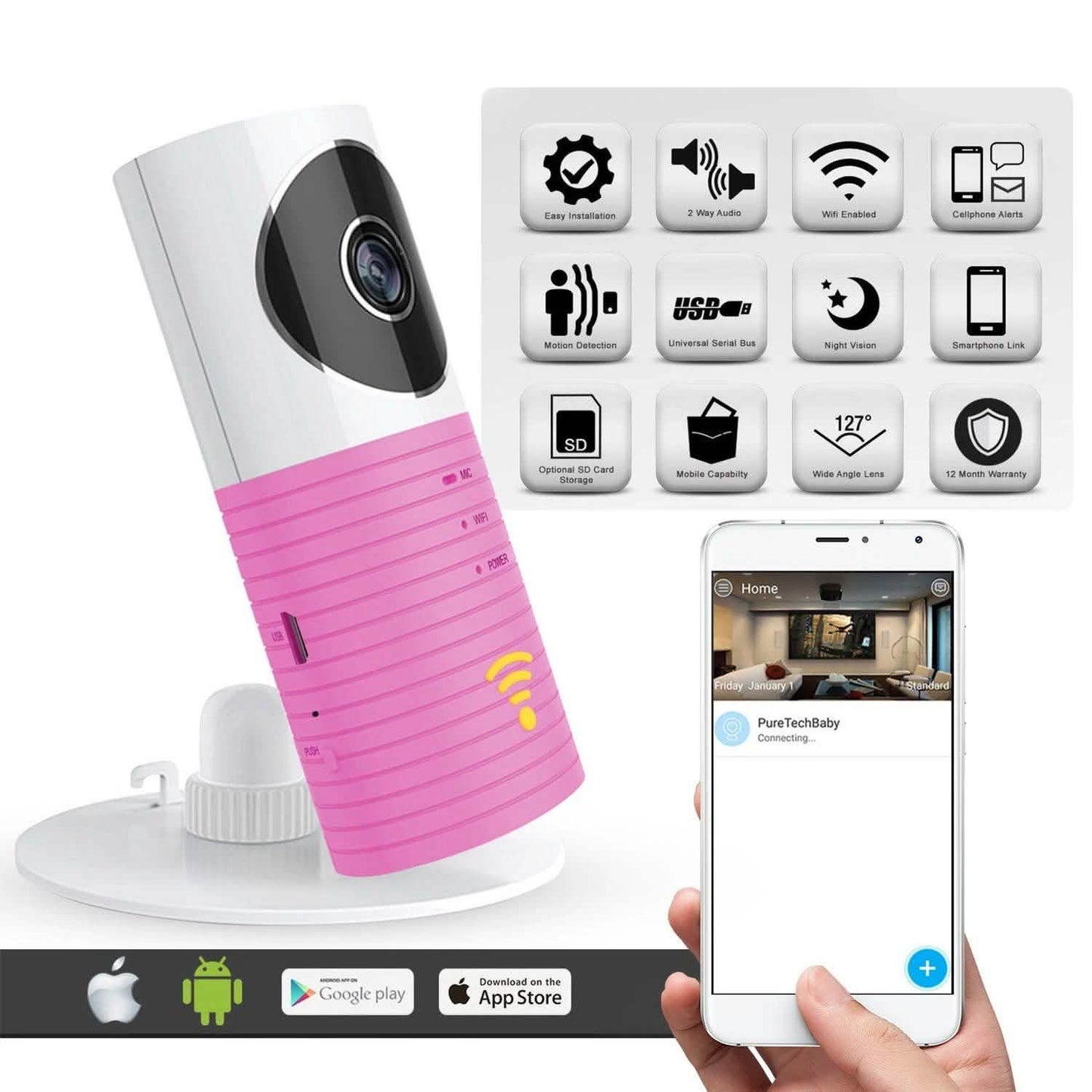 1080P HD IP Wireless Smart WiFi CCTV Camera Video Baby Monitor Camera DailySale