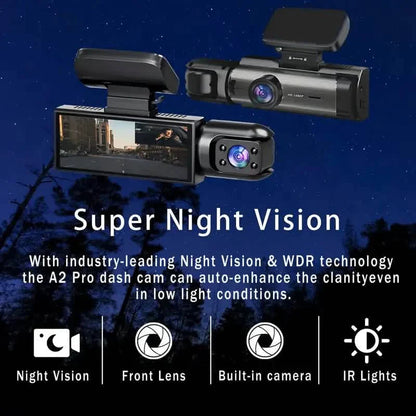 1080P High-Definition Dual Camera Dash Cam for Cars 3.16 Inch IPS Screen GPS and Lane Departure Warning DailySale