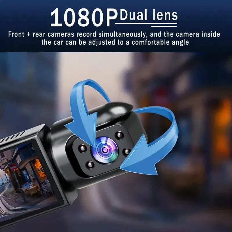 1080P High-Definition Dual Camera Dash Cam for Cars 3.16 Inch IPS Screen GPS and Lane Departure Warning DailySale