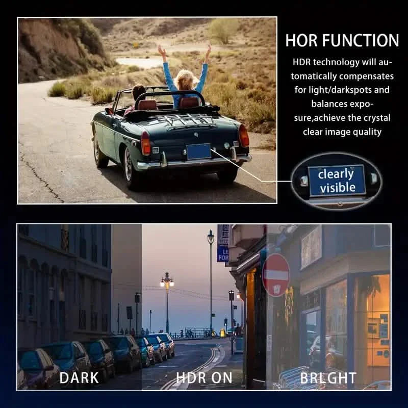 1080P High-Definition Dual Camera Dash Cam for Cars 3.16 Inch IPS Screen GPS and Lane Departure Warning DailySale