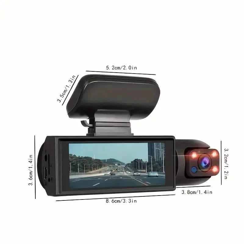 1080P High-Definition Dual Camera Dash Cam for Cars 3.16 Inch IPS Screen GPS and Lane Departure Warning DailySale