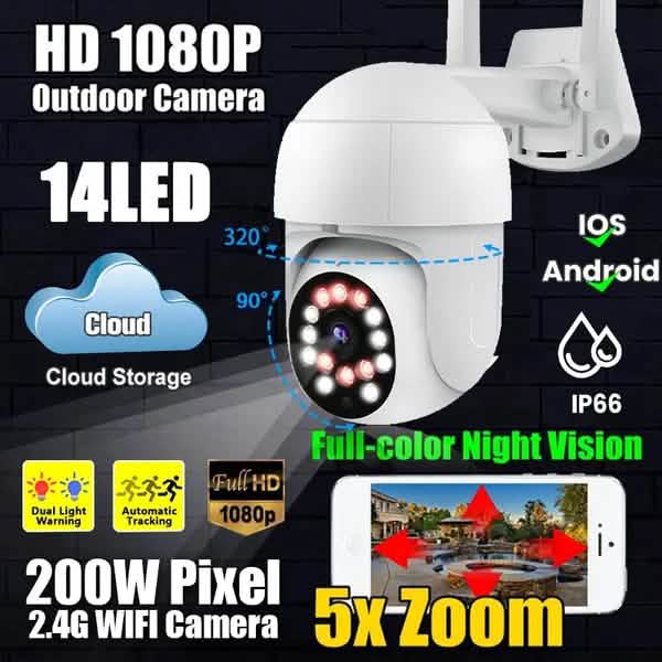 1080P Outdoor Full Color Night Vision Surveillance Camera DailySale
